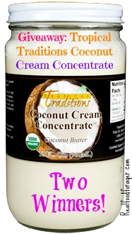 Giveaway: One Quart Tropical Traditions Coconut Cream Concentrate! Two Winners! post image