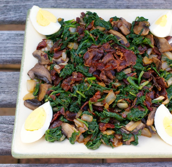 Recipe: Bacon-Mushroom Spinach post image