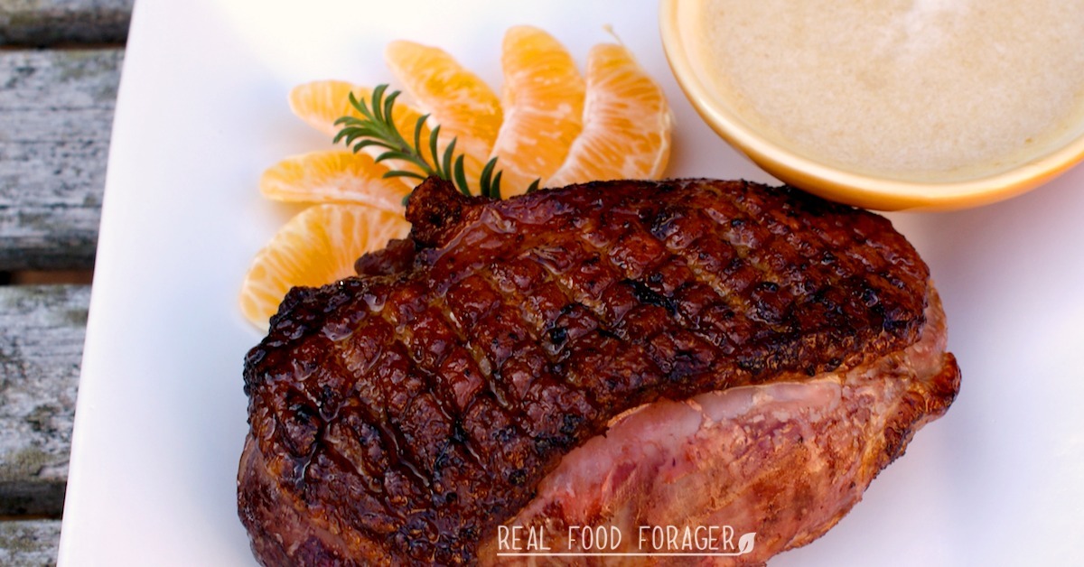 Roasted Duck Breast with Orange-Ginger Dipping Sauce, duck breast