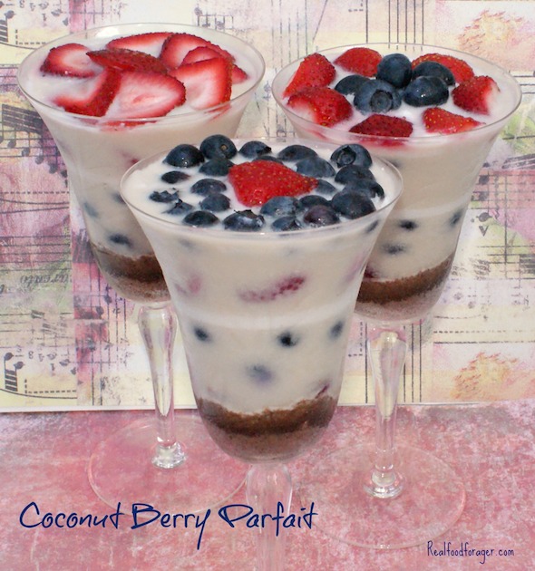 Recipe: Coconut Berry Parfait with GF Chocolate Crust (Paleo, GAPS) post image